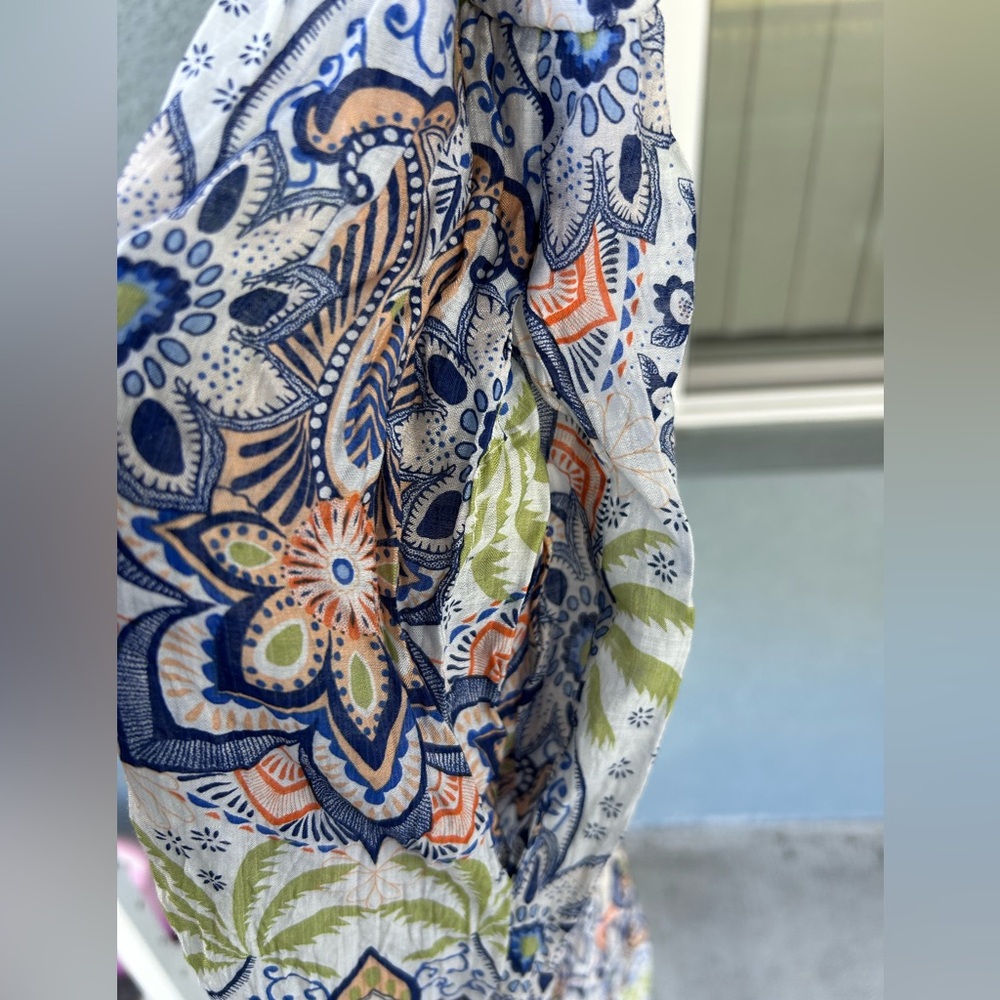 Hayden Los Angeles V-neck Flutter Sleeve Tiered Boho Paisley Babydoll Dress 1XL - Picture 4 of 7